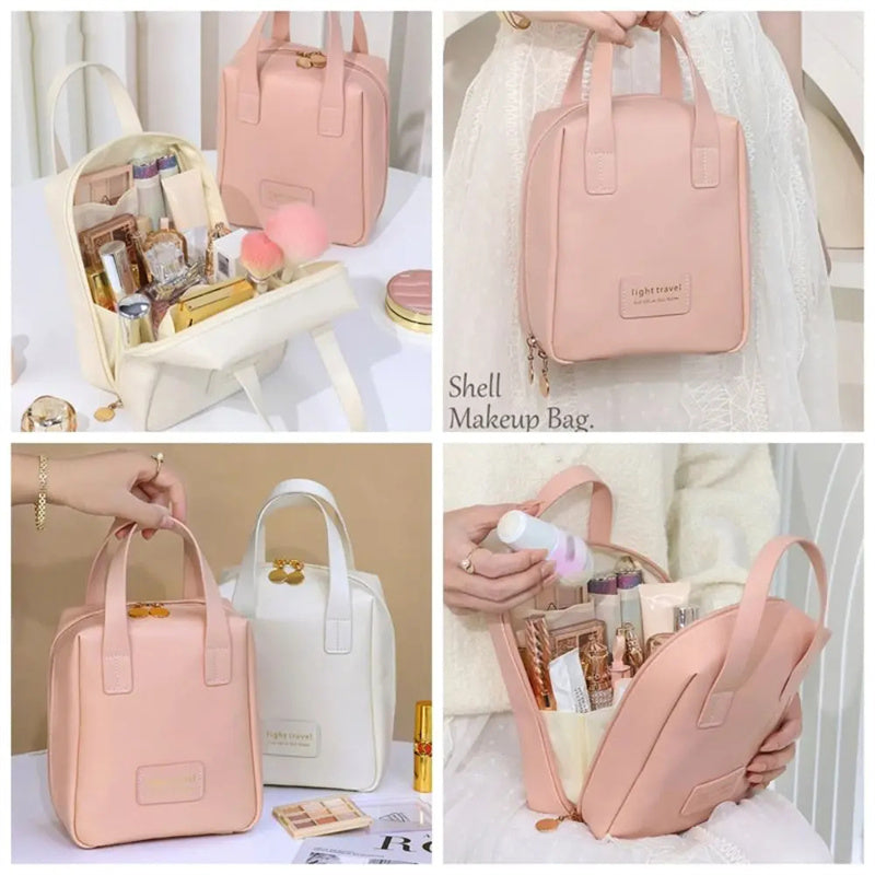 Shell Shape PU Leather Cosmetic Bag